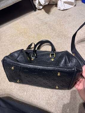 Louis Vuitton Monogram Empreinte Speedy Bandoulière 25 Black Leather